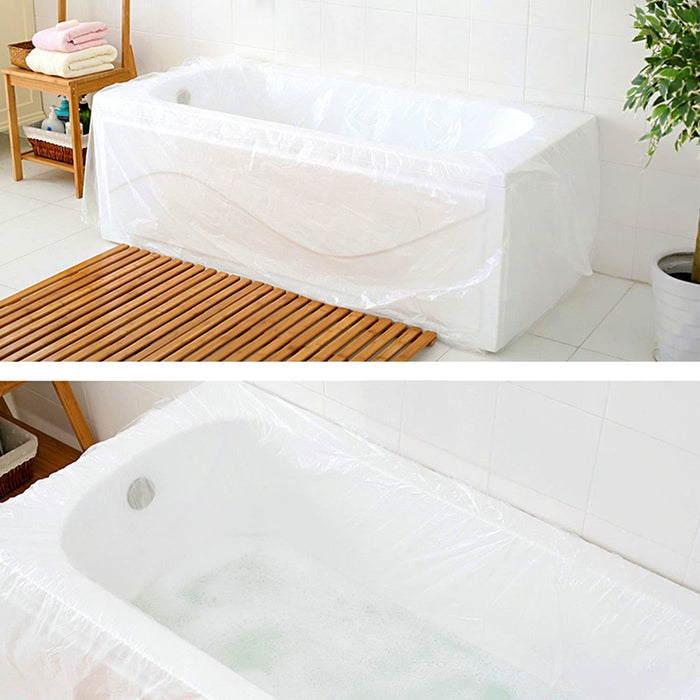 Inside of the disposable bathtub bag, portable clear disposable bathtub bathing cover film liner