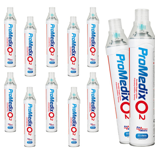 12x Promedix 12L portable 99.4% canned oxygen inhaler, PR-994
