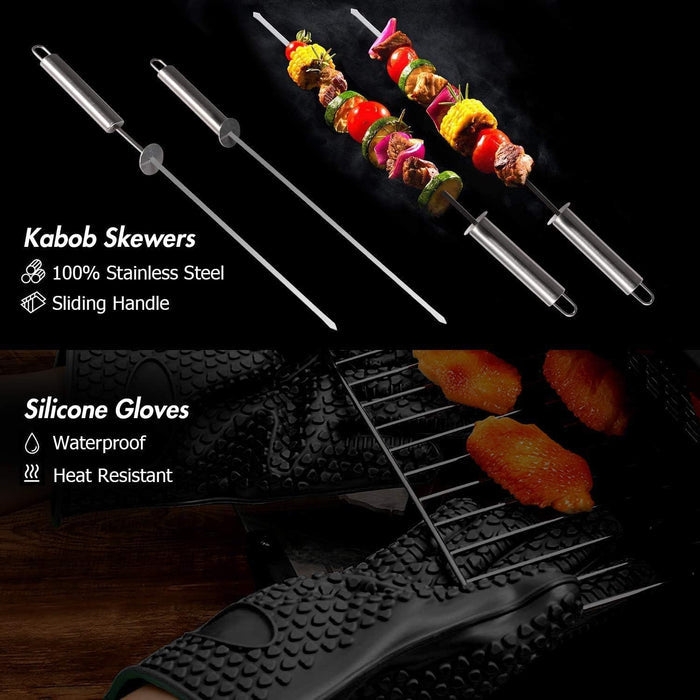 18 Pcs BBQ Griddle Tools Set, Flat Top Barbeque Grill Cooking Kit