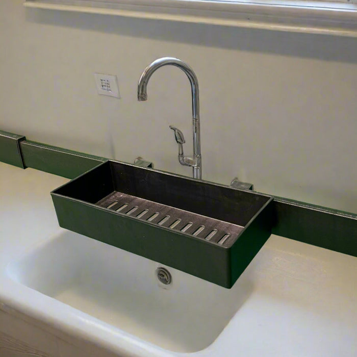 Parts Of A 2 Layer Kitchen Dish Drying Rack Placed Over Kitchen Sink.