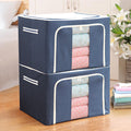 2 Pack 72L Foldable Cloth Storage Organizer Box, Large Capacity Wardrobe Organizer with Steel Frame Support!