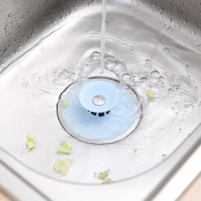 Silicone Sink Hair Strainer for basin installed in sink