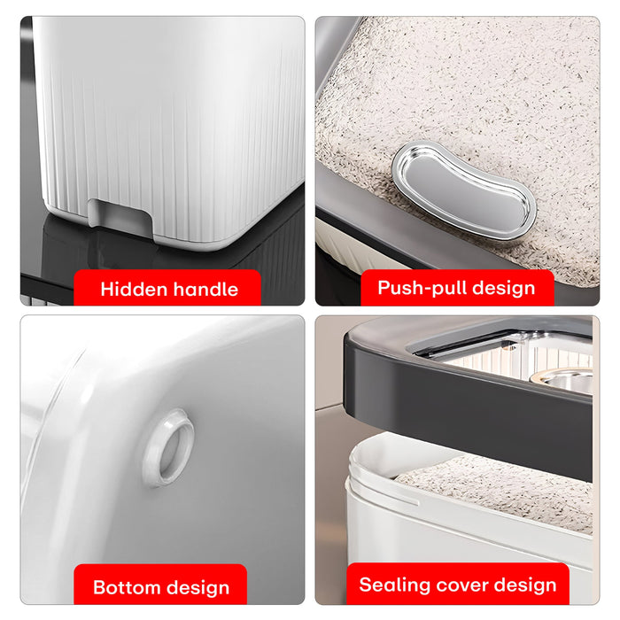 Design Details of 20L Multi-Functional Rice Storage Bucket.
