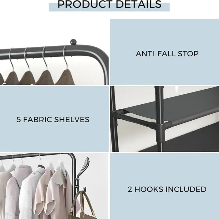 Parts Of 3-in-1 Floor Standing Clothes Rack.