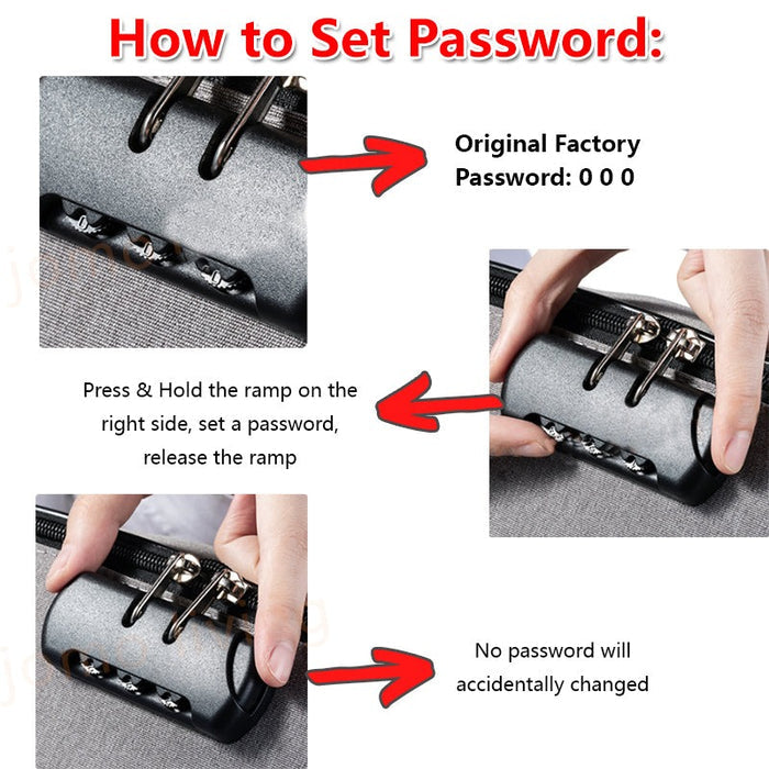 3 Layer Document Organizer File Bag with Safety Lock