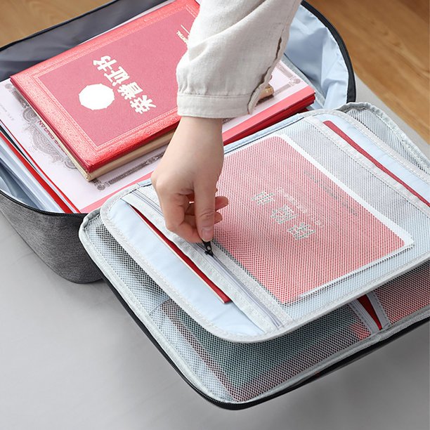 3 Layer Document Organizer File Bag with Safety Lock