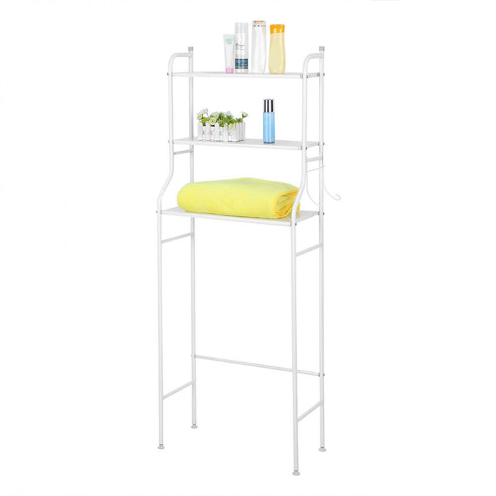 3 Layer Metal Toilet Storage Rack - White