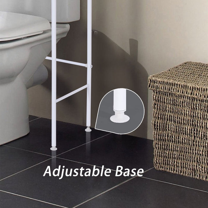 3 Layer Metal Toilet Storage Rack - White