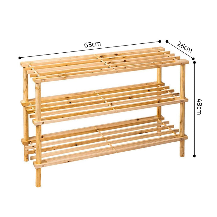 Size Of Homeway 3 Tier Wooden Shoe Rack.