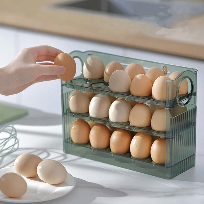 30 Eggs Space Saving Flip-type Egg Rack for Refrigerator