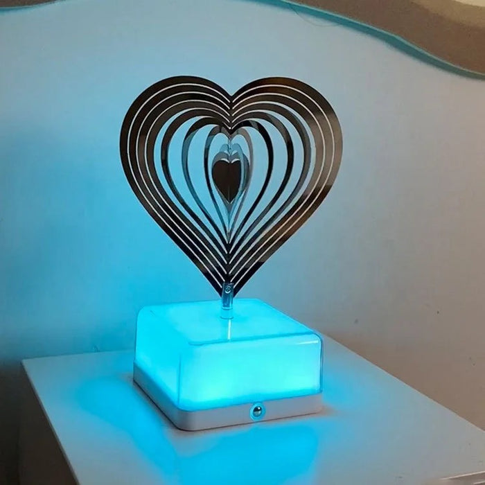 Love shape 3D Rotating Night Light - Product showcase