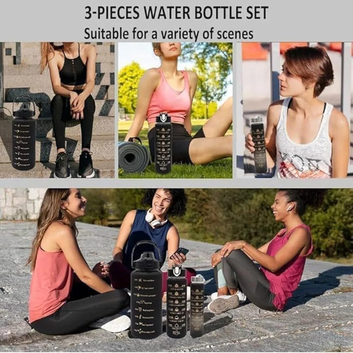 3PCS Motivational Sports Water Bottle suitable for various scenes