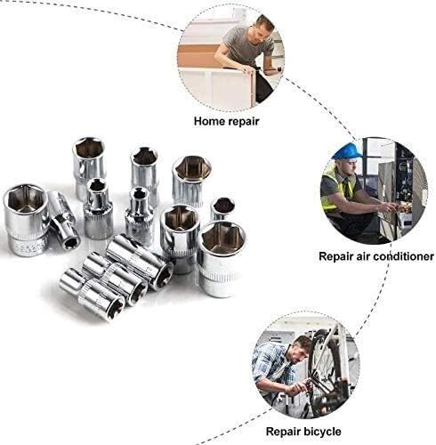 46 Pieces 1/4-Inch Drive Socket Ratchet Wrench Set Repair Tool Kit