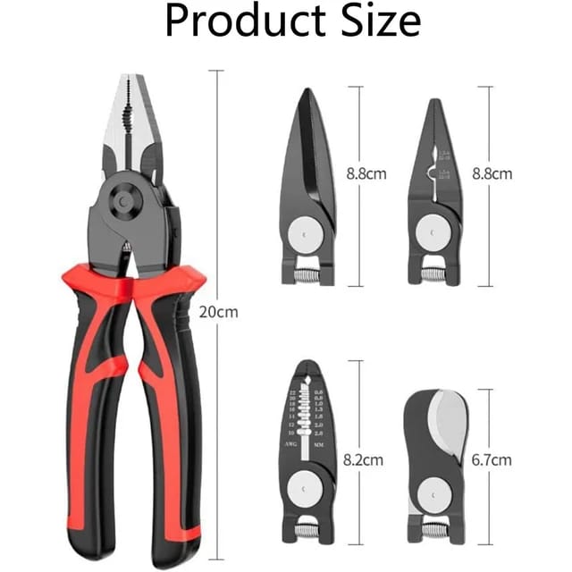 Size Of 5 In 1 Multifunctional Plier Tool Set.