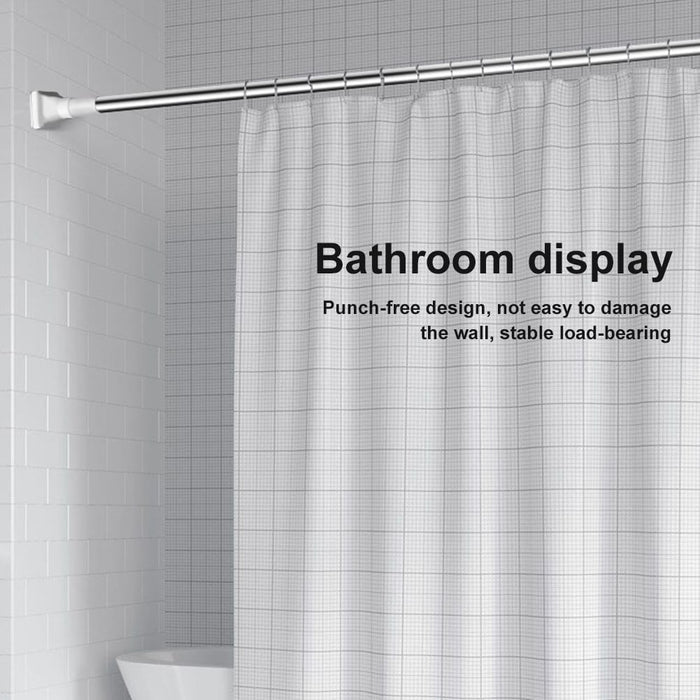 Adjustable Drill-Free Rod intsalled in a bathroom