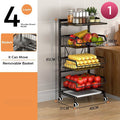 Adjustable Fruit Vegetable Basket Cart - Stackable Home Storage Rack for Kitchen