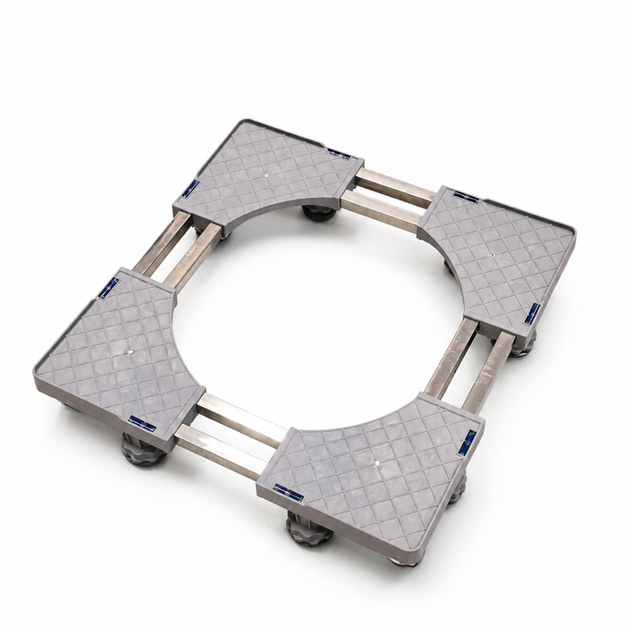 Adjustable Washing Machine Stand with four legs on a white background