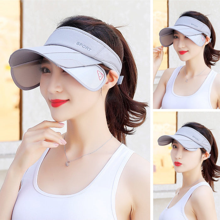 A Women is Wearing Adjustable Wide Brim Hat.