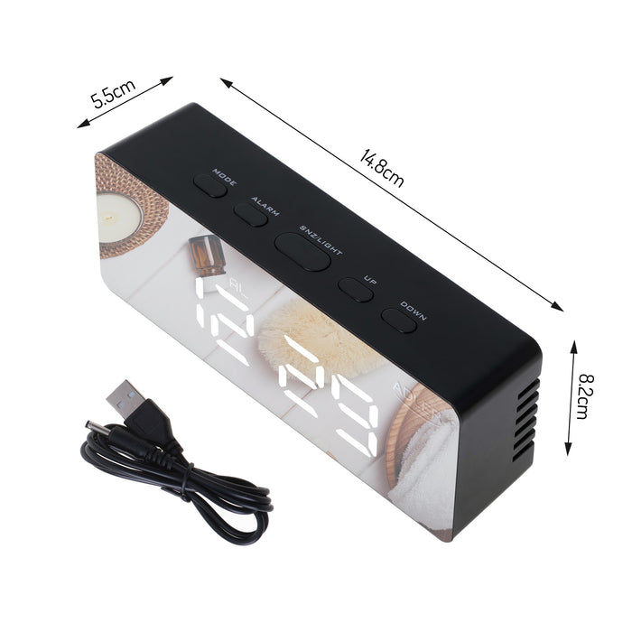 Adler alarm clock, LED display, temperature measurement, black, AD 1189B