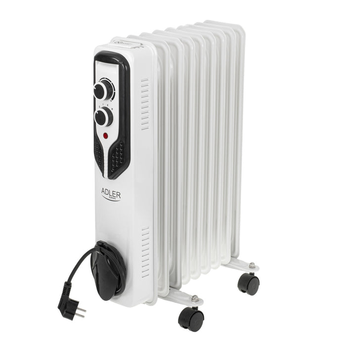 Adler oil heater, 9 ribs, power 2000W, 3 heating levels, white, AD 7816