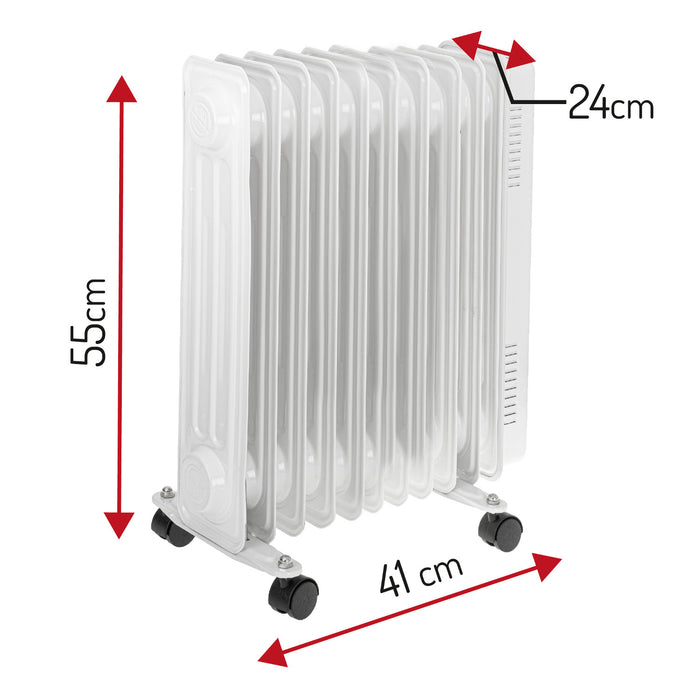 Adler oil heater, 9 ribs, power 2000W, 3 heating levels, white, AD 7816