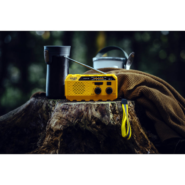 Adler solar radio, 1200 mAh battery, flashlight, hand crank, AD 1197