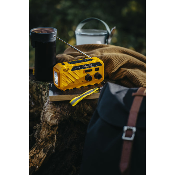 Adler solar radio, 1200 mAh battery, flashlight, hand crank, AD 1197
