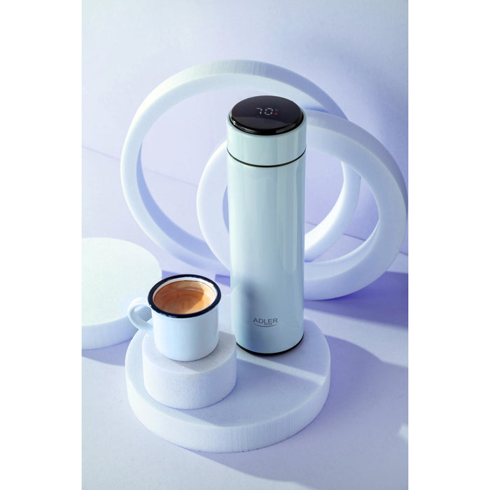 Adler thermos flask, LED touch display, capacity 473 ml, blue, AD 4506