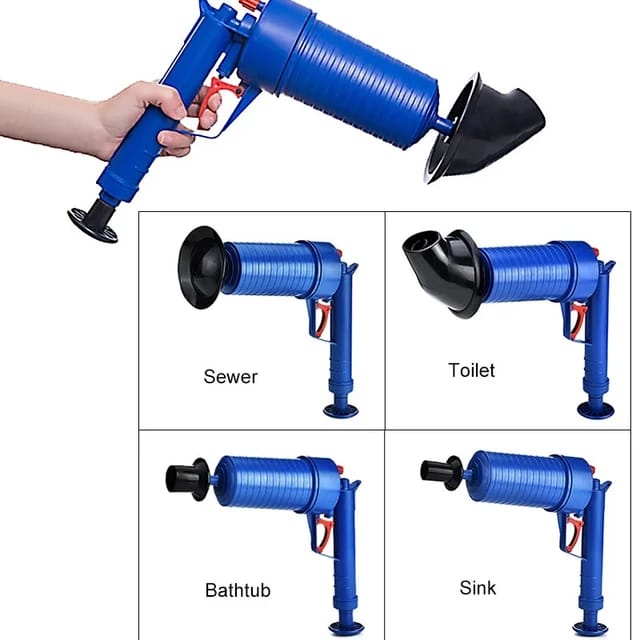 A Person is Holding Air Drain Blaster.