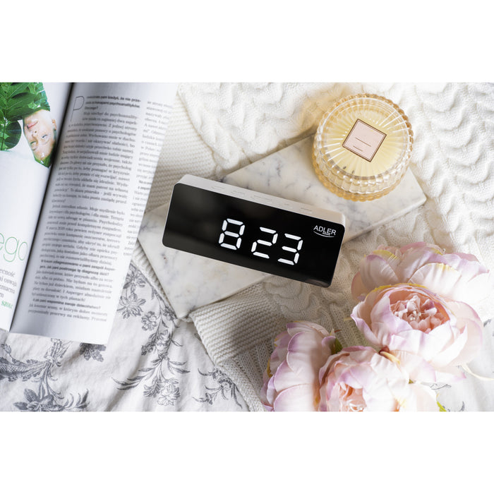 Alarm clock with LED display and thermometer Adler AD 1189 W
