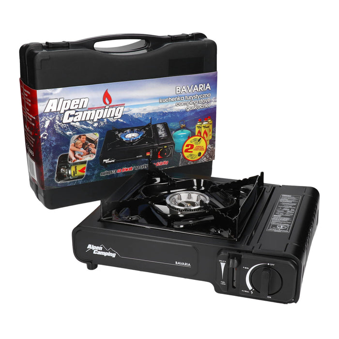 Alpen Camping tourist stove, power: 2.0 kW, gas consumption 146g/h, gas type - butane, BAVARIA