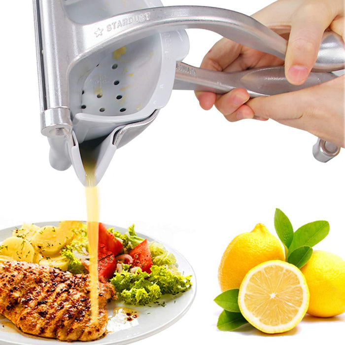 Someone using an Aluminum Alloy Manual Lemon Squeezer