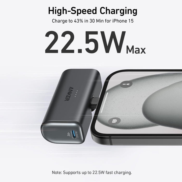 Anker Nano Power Bank 5,000mAh is Connected to Mobile Phone.
