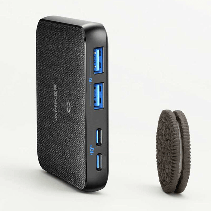 Anker PowerPort Atom III 63W Slim High-Speed Charger with 2 USB-C and 2 USB-A Ports A2046K11 in a black color
