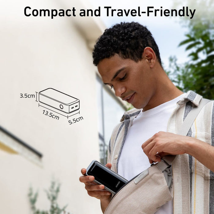 A Person is Placing Anker Prime 12,000 mAh Power Bank (130 W) -A1335011 In to His Bag