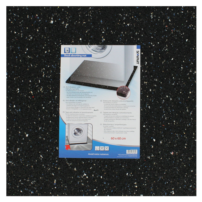 Anti-vibration mat under household appliances, rubber, 60x60cm, Scanpart
