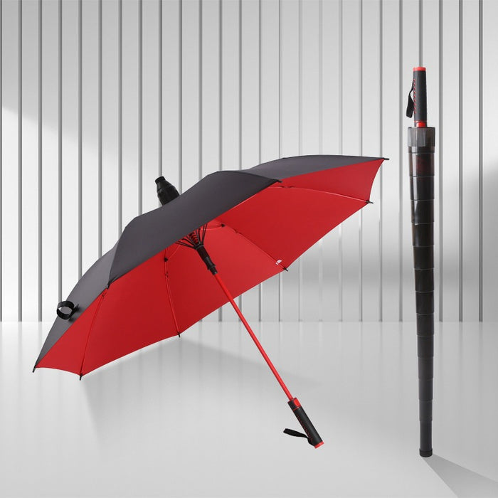 Automatic Waterproof Golf Umbrella in Red Color.