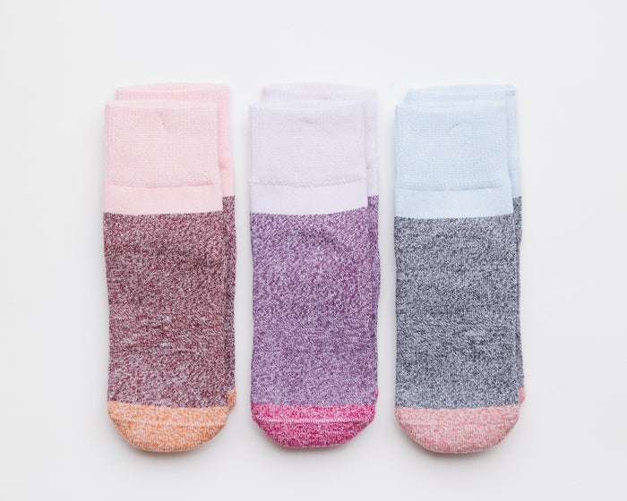 Chelsea cotton crew socks: three color-block cotton crew socks with pastel cuffs. Squid Socks, the brand seen on Shark Tank.