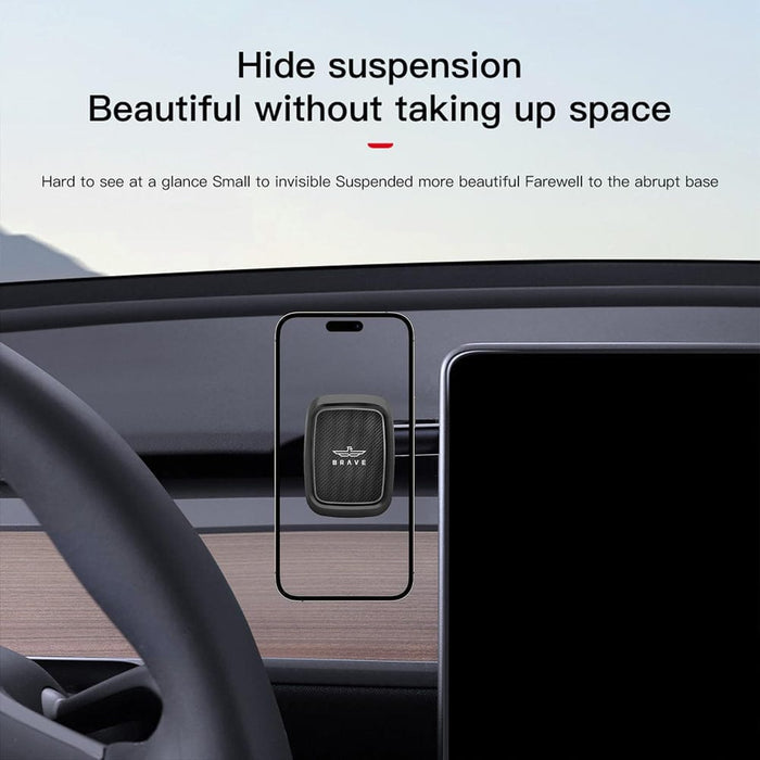 BRAVE Magnetic Car Phone Holder Placed On Car.