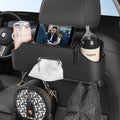Black Car Seat Headrest Storage Organizer Box With Bottle and Mobile Phone.