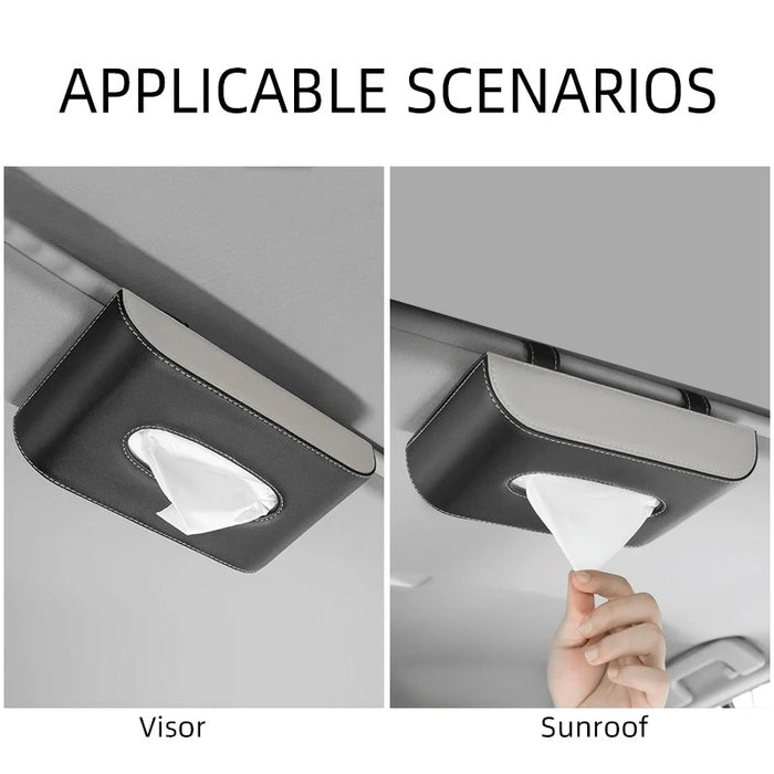 A vehicle showcasing a Car Sun Visor Tissue Holder