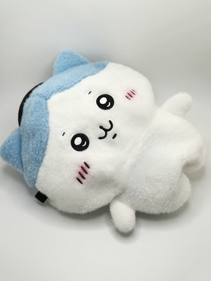 Three cute, fluffy handmade plush climbing chalk bags featuring Chiikawa, Usagi with a chaotic expression, and Hachiware. Designed with high functionality for climbers with wide top rim openings for easy chalk access and fleece-lined interiors. Perfect bouldering accessories and great climbing gifts.
