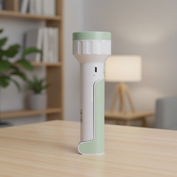 Clikon Desk Lamp with Flashlight Kept on a Wooden Table.