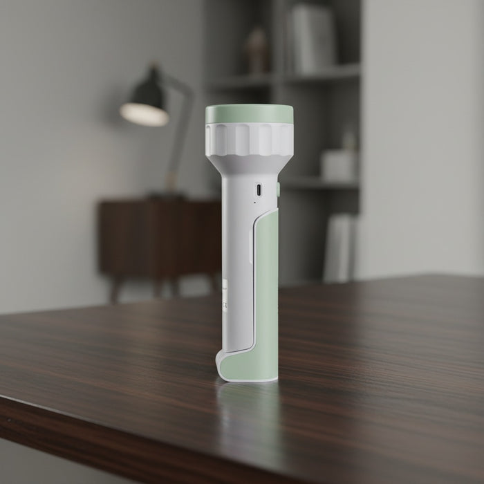 Clikon Desk Lamp with Flashlight Kept on a Wooden Table.