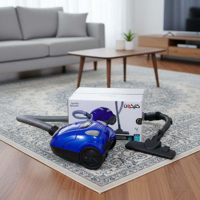 Clikon Vacuum Cleaner is Placed at Living Area Along with its Pack.