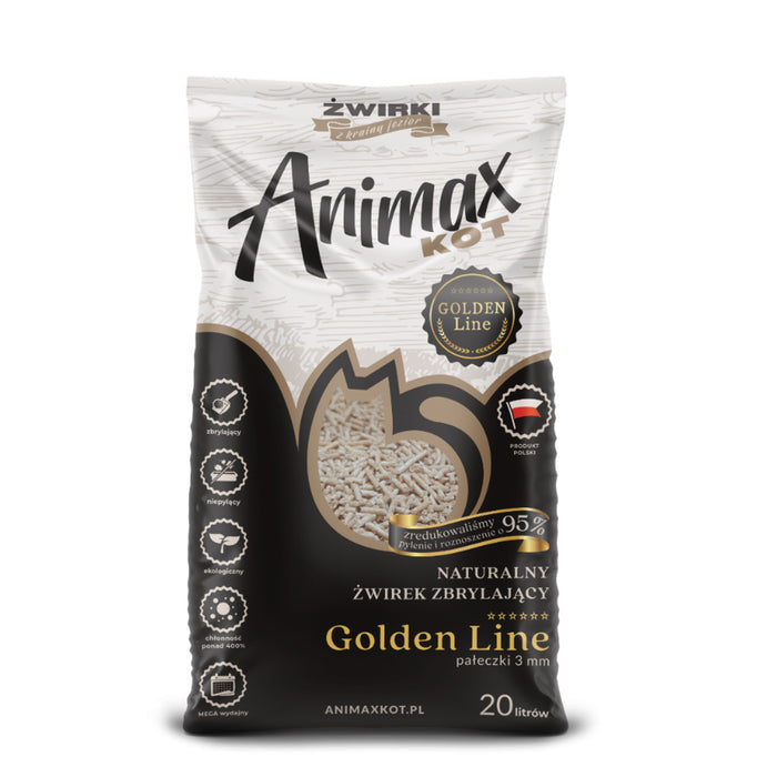 Clumping litter, Animax Golden line 3mm, tiny rollers, 20L bag