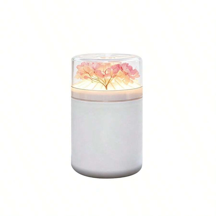 Colorful Flame Humidifier with a floral design on top against a white background