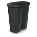 Compacta R Duo trash garbage can, black, 40L capacity, one compartment, two lids, NDRF40-S411