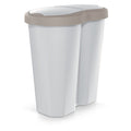 Compacta R Duo trash garbage can, brown/ash, 40L capacity, one compartment, two lids, NDRF40-WG5C_427C