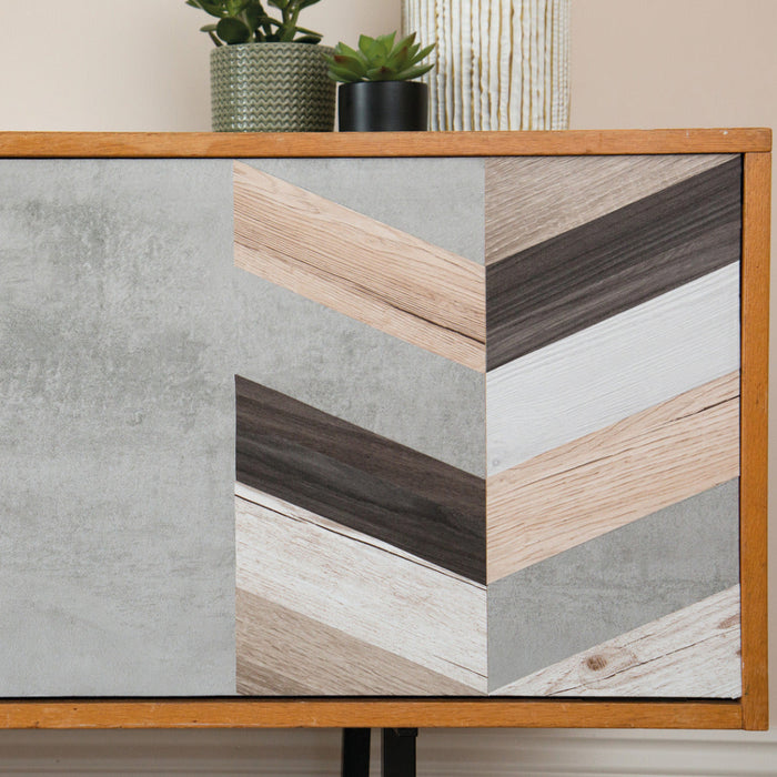 Concrete adhesive vinyl door